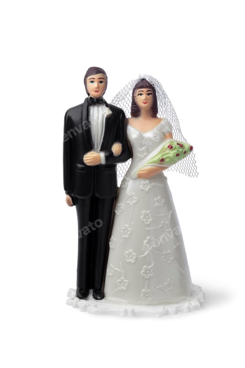 Preview: Bride and groom cake topper