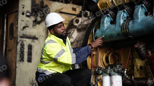 Preview: Portrait of maintenance engineer or apprentice in workshop of railway engineering facility