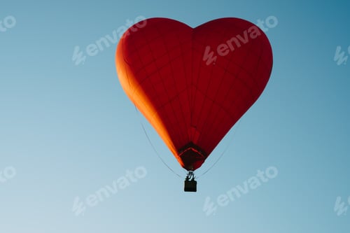 Preview: The romance of flying in a balloon in the shape of a red heart.