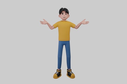 Preview: Casual boy with open arms