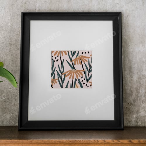 Preview: Black frame on a shelf
