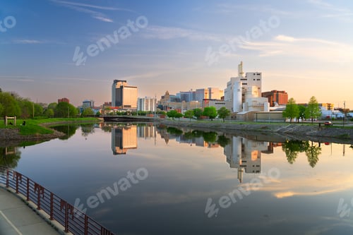 Preview: Rochester, Minnesota, USA cityscape on the Zumbro River