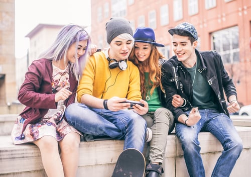 Preview: Teenagers meeting outdoors