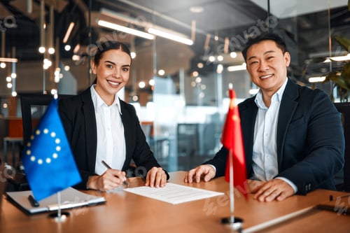 Preview: Diplomatic negotiations between countries in the office