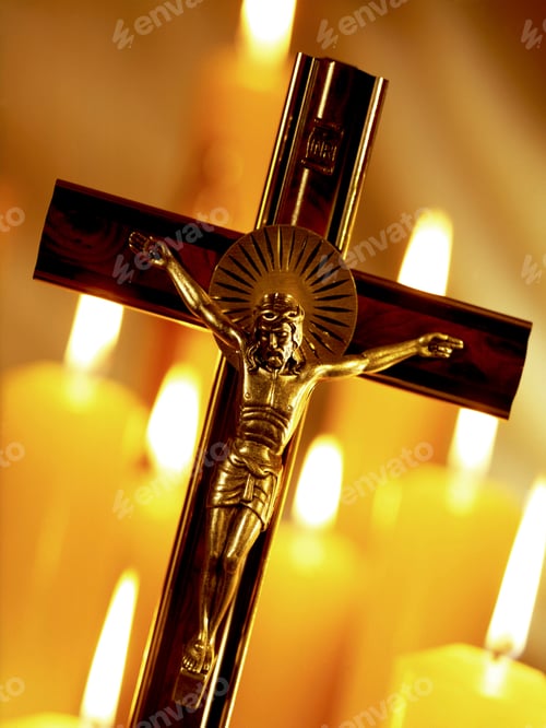 Preview: Church candles and Crucifix