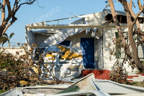 Preview: Property damage from strong hurricane winds.