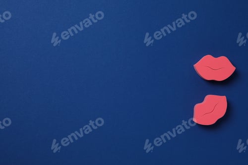 Preview: Cosmetic sponges on dark blue background, space for text
