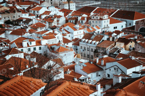 Preview: Srop of Rooftops of the oldest district Alfama in Lisbon. . Lisbon Lisboa Lissabon