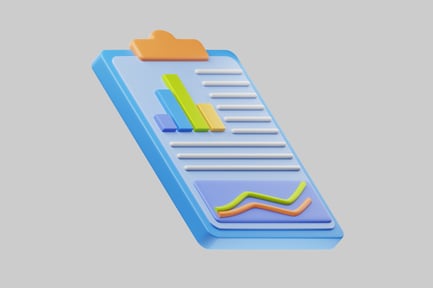 Preview: Clipboard with charts and graphs.