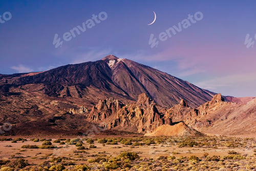 Preview: landscape with mount Teide in Teide National Park - Tenerife, Canary Islands