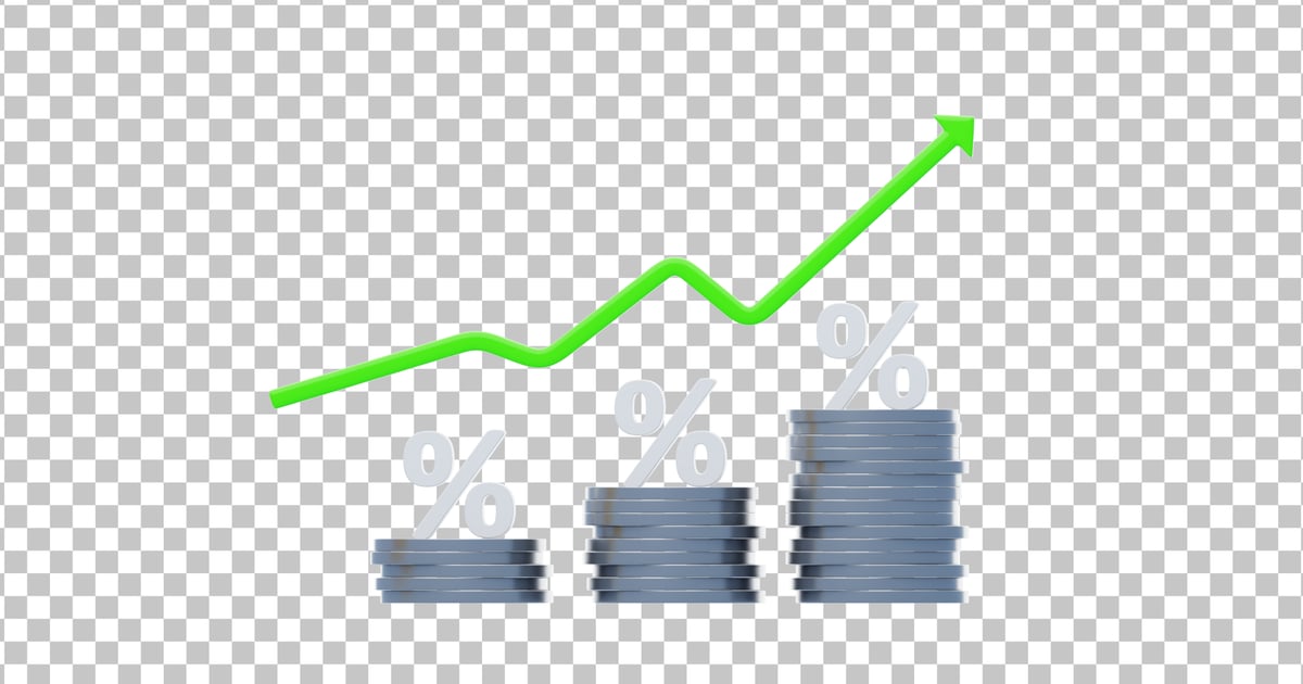 Increasing Interest Rates Coins 3D Icon 3D, Incl. interest & increase ...