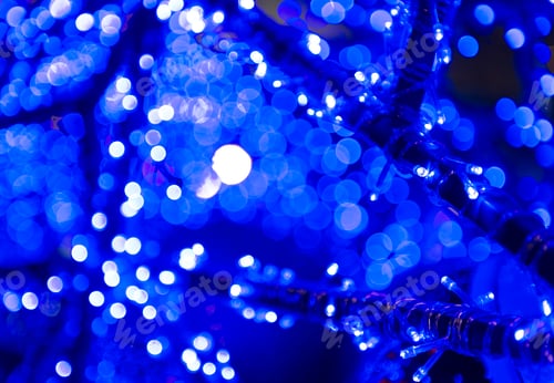 Preview: Blue Bokeh on Blue Background