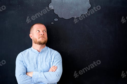 Preview: Thought bubble drawn over human head