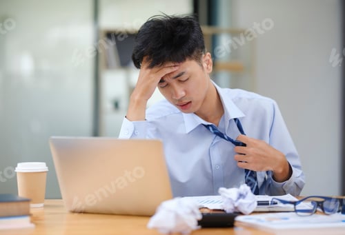 Preview: Stressed Businessman or Office Worker Facing Overwork and Pressure