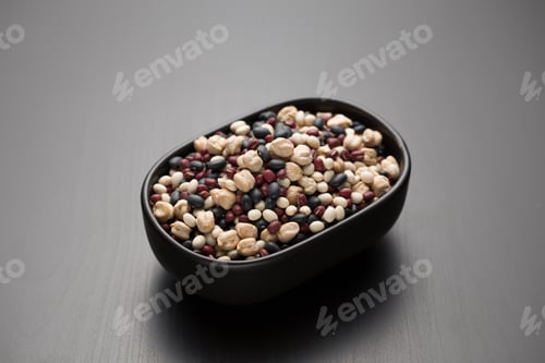 Preview: Bowl Full of Mixed Beans on Gray Surface