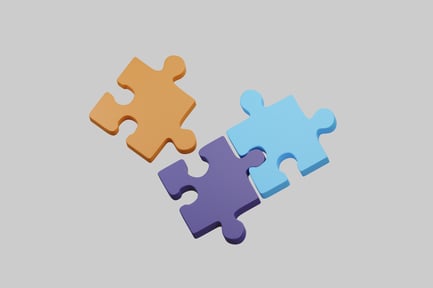 Vista previa: Elementos de estrategia de piezas de rompecabezas entrelazadas