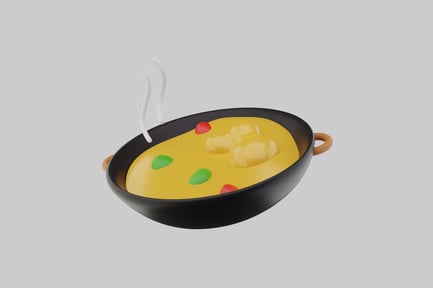 Preview: Bowl with Yellow Liquid and Colorful Objects