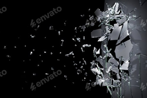 Preview: broken glass, impact, overlay, realistic