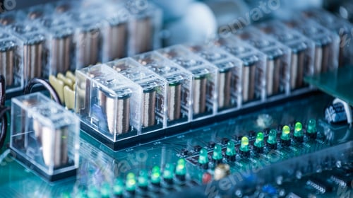 Preview: Close-up of a large green microcircuit