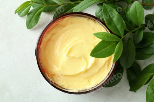 Preview: Skin care scrub concept on white textured background