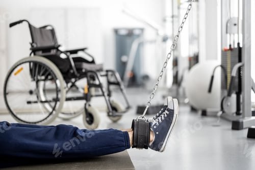 Preview: Man doing exercises on decompression simulators for recovery