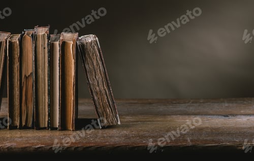 Preview: Ancient books on an old table