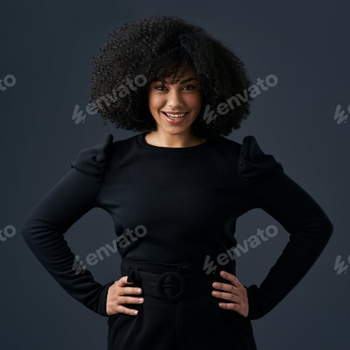 Preview: Im stronger than Ive ever been. Shot of a young businesswoman against a studio background.