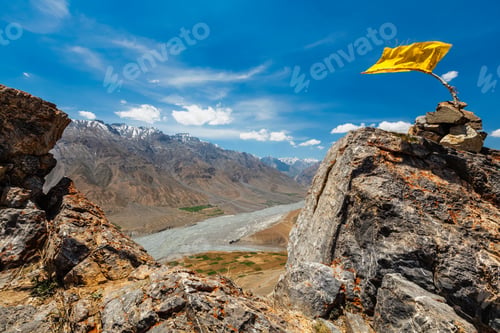 Preview: View of Spiti valley and Spiti river in Himalayas