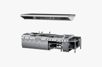 Preview: Professional Kitchen Range with Hood
