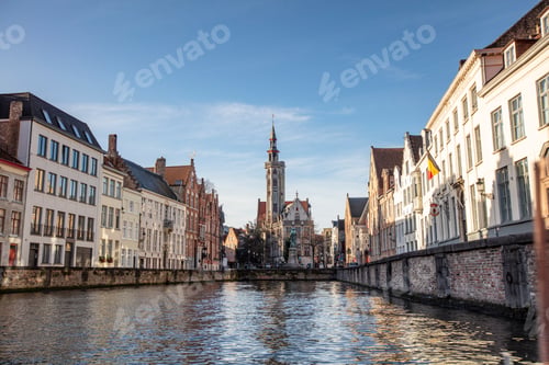 Preview: Scenery of the Rosary Quay, Rozenhoedkaai in Dutch, located in Bruges, Belgium