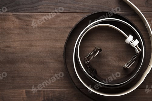 Preview: brown and white leather belts