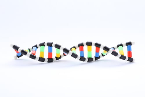 Preview: Colorful DNA structure model on white background