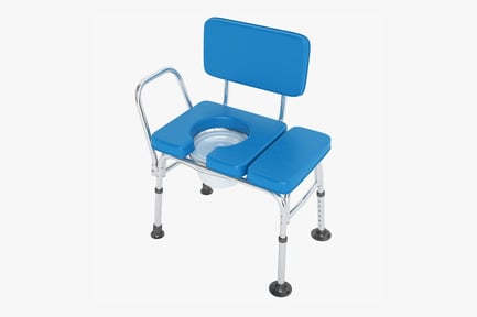 Preview: Adjustable Bedside Commode and Shower Chair with Backrest