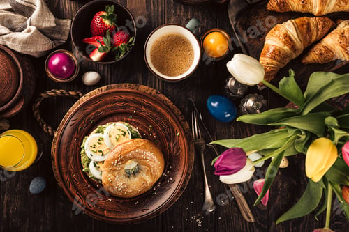 Preview: Easter breakfast flat lay