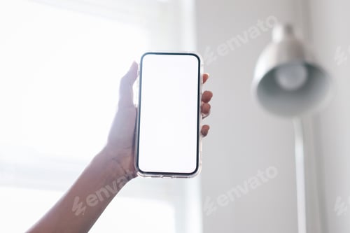 Preview: Smartphone With Blank White Screen For Mockup