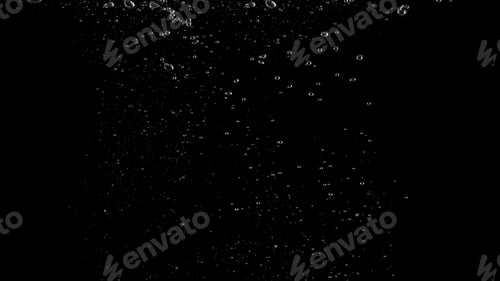 Preview: Water bubbles floating after splash underwater and black background