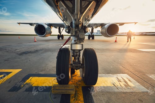 Preview: Airport at the amazing sunset