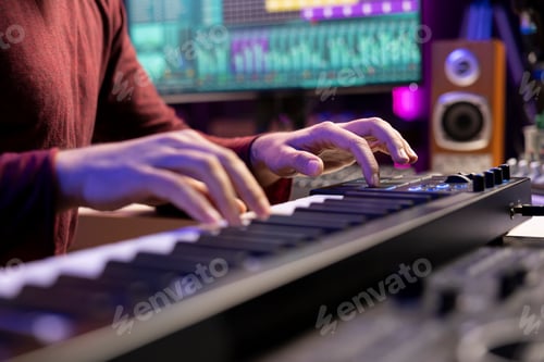 Preview: Artist playing piano notes and editing to improve the sound quality