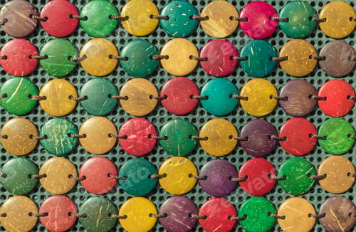Preview: Abstract background from colorful circle wooden pattern.