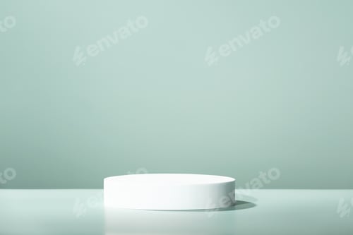 Preview: Abstract empty white podium on blue background