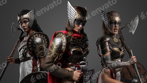 Preview: Furious female warriors from past with spear and axes