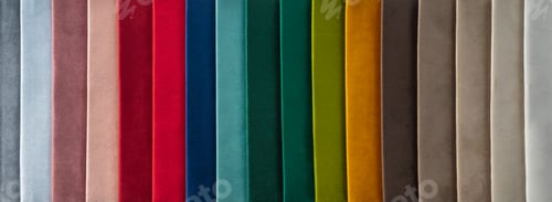 Preview: Colorful Fabric Swatches Arranged in a Row