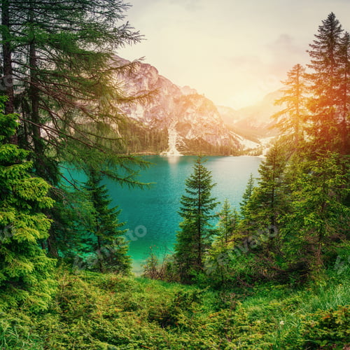 Preview: Mountain lake between by mountains