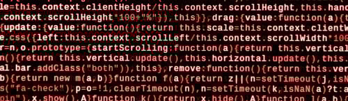 Preview: Writing programming code on laptop