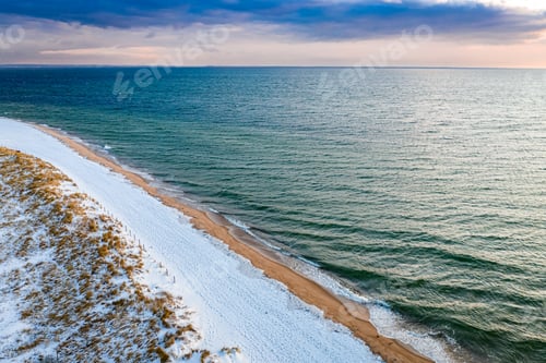Preview: Winter at Baltic Sea. Snowy Hel peninsula.