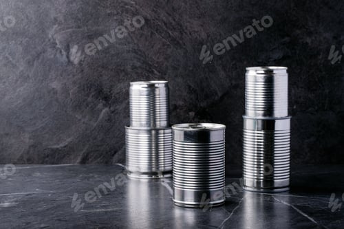 Preview: Canned food in metal cans