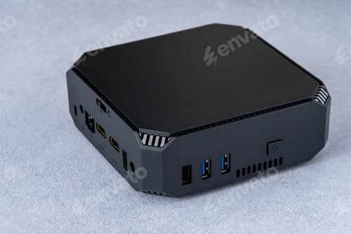 Preview: A small system unit of a personal computer. Compact device.