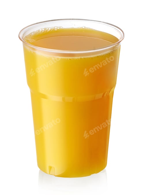 Preview: orange juice in plastic cup