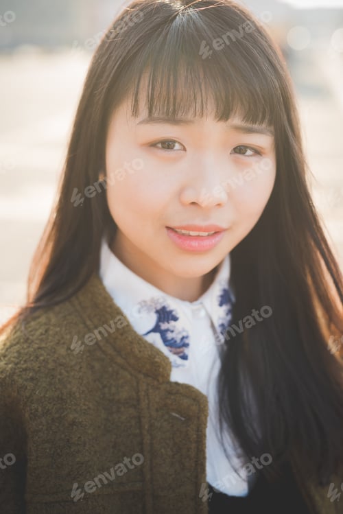 Preview: young beautiful asian hipster woman