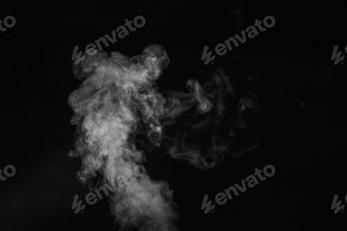 Preview: Fragment of white hot curly steam smoke. Create mystical photos. Abstract background, design element